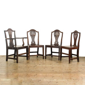 M-5264 Four Antique George III Welsh Oak Dining Chairs Penderyn Antiques (1)