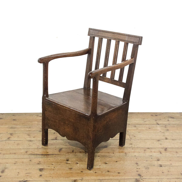 M-5701 Antique 18th Century Oak Country Commode Armchair Penderyn Antiques (2)