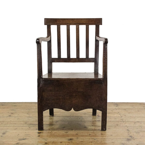 M-5701 Antique 18th Century Oak Country Commode Armchair Penderyn Antiques (3)
