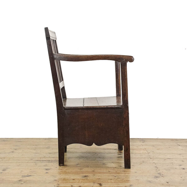 M-5701 Antique 18th Century Oak Country Commode Armchair Penderyn Antiques (4)