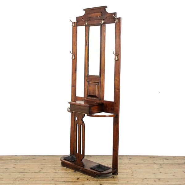 M-5781 Antique Early 20th Century Mahogany Hall Stand Penderyn Antiques (1)