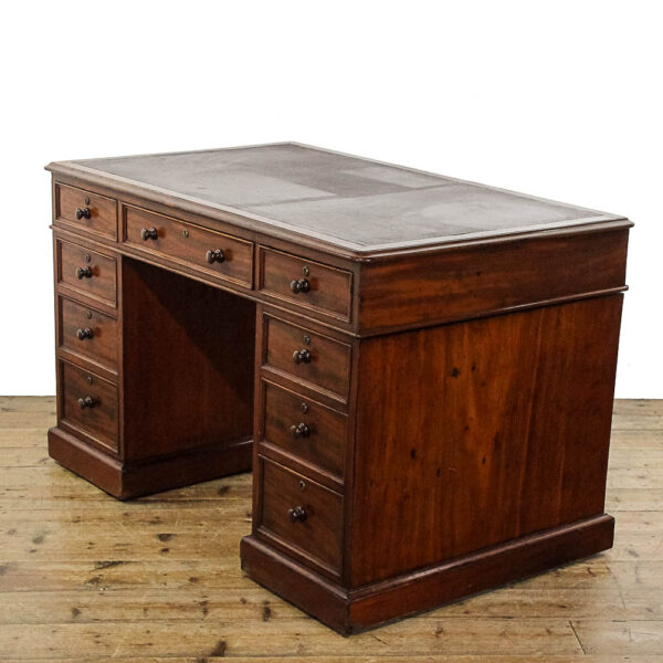 M-5783 Antique 19th Century Mahogany Pedestal Desk (1)