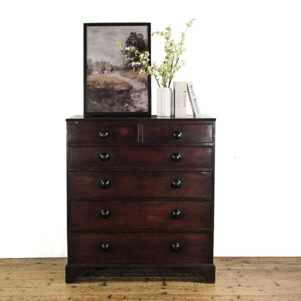 M-5790 Antique Georgian Mahogany Chest of Drawers Penderyn Antiques (1)