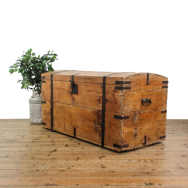 M-5795 Large 19th Century Pine Domed Chest Penderyn Antiques (1)