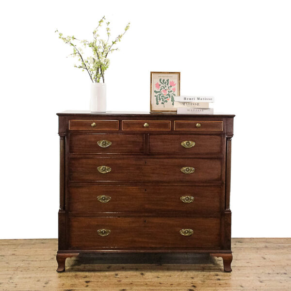 M-5798 Antique Georgian Mahogany Chest of Drawers Penderyn Antiques (1)