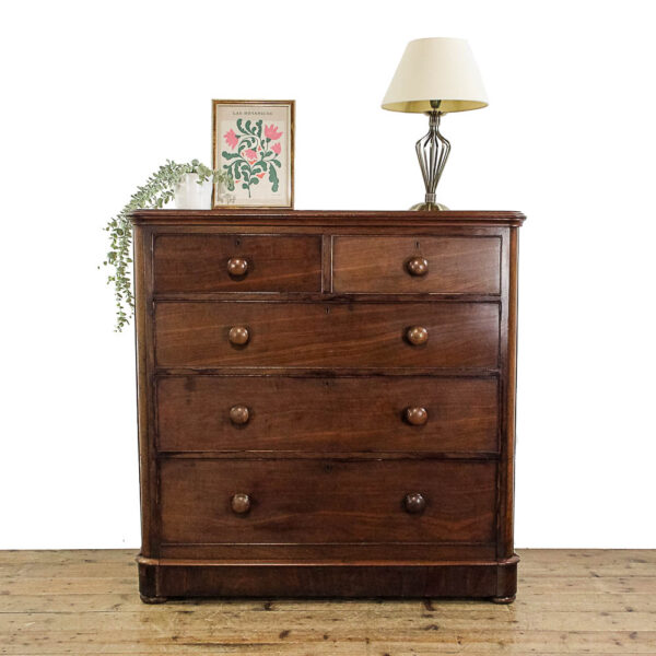 M-5799 Antique Victorian Mahogany Chest of Drawers Penderyn Antiques (1)