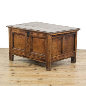 M-5805 Antique 17th Century Small Oak Coffer Penderyn Antiques (1)