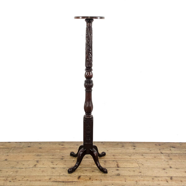 M-5826 Antique Carved Mahogany Torchere Penderyn Antiques (2)