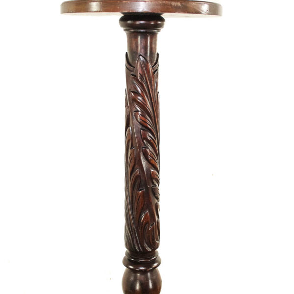 M-5826 Antique Carved Mahogany Torchere Penderyn Antiques (8)