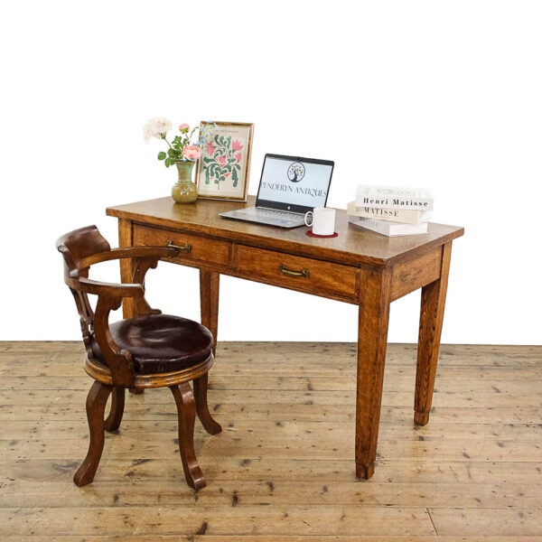 M-5828 Antique 20th Century Oak Desk Penderyn Antiques (1)