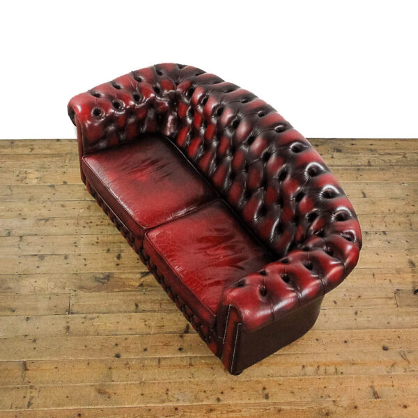M-5830 Vintage Two Seater Oxblood Leather Chesterfield Sofa Penderyn Antiques (6)