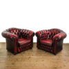 M-5831 Pair of Vintage Oxblood Chesterfield Armchairs Penderyn Antiques (1)