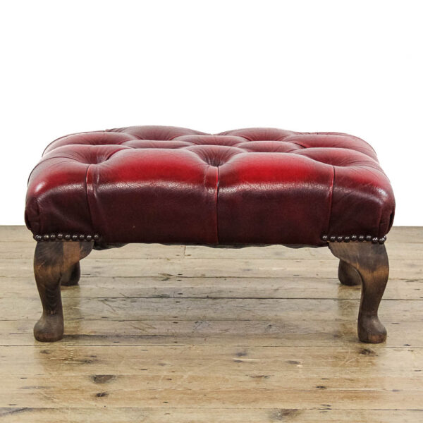 M-5832 Vintage Oxblood Leather Chesterfield Footstool Penderyn Antiques (2)