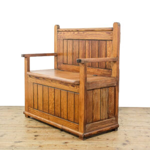 M-5737 Rustic Small Pine Settle Penderyn Antiques (1)