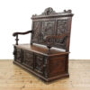 M-5787 Antique Victorian Carved Oak Settle Penderyn Antiques (1)