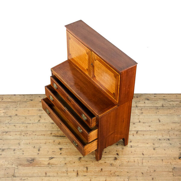 M-5809 Antique Walnut and Satinwood Writing Cabinet Penderyn ANtiques (4)