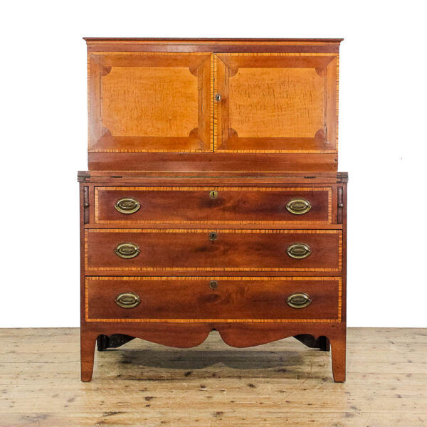 M-5809 Antique Walnut and Satinwood Writing Cabinet Penderyn ANtiques (5)