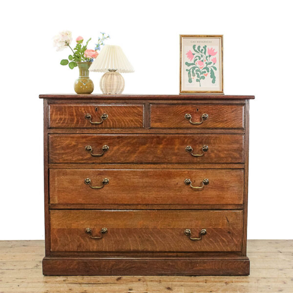 M-5816 Antique Oak Chest of Drawers Penderyn Antiques (1)