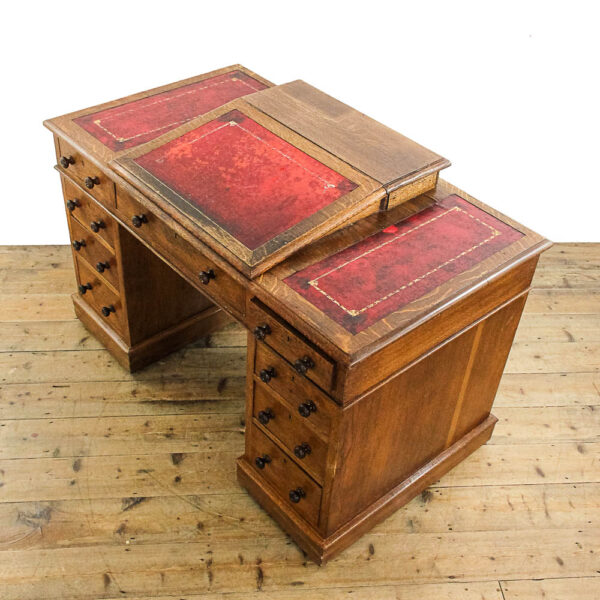 M-5849 Antique Victorian Oak Pedestal Desk Penderyn Antiques (7)