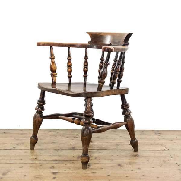 M-5851A Antique 19th Century Smokers Bow Armchair Penderyn Antiques (1)
