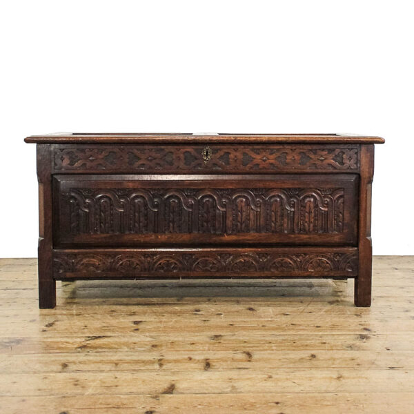 M-5853 Antique Oak Coffer Penderyn Antiques (2)