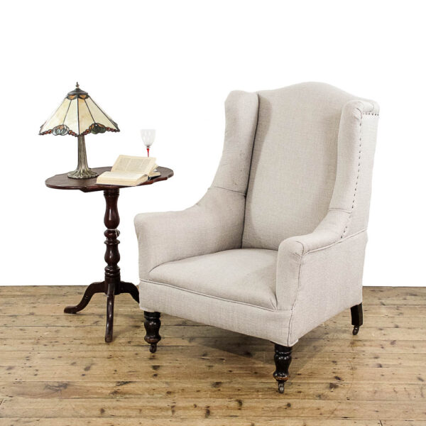 M-5861 Antique Upholstered Wing Back Armchair Penderyn Antiques (1)