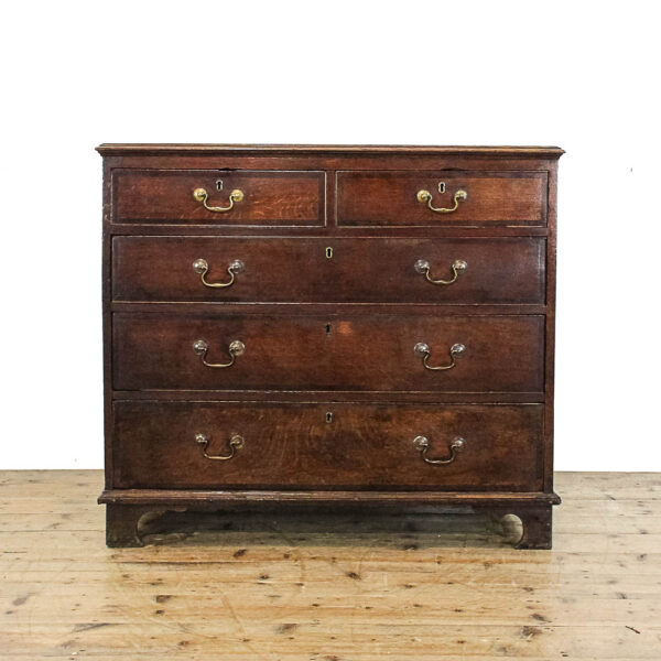 M-5879 Antique Georgian Oak Chest of Drawers Penderyn Antiques (1)