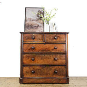 M-5884 Large Antique Victorian Mahogany Chest of Drawers Penderyn Antiques (1)