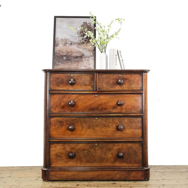 M-5884 Large Antique Victorian Mahogany Chest of Drawers Penderyn Antiques (1)