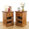 M-5818 Two Rustic Bedside Cabinets Penderyn Antiques (1)