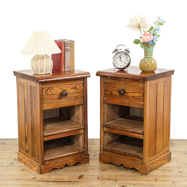 M-5818 Two Rustic Bedside Cabinets Penderyn Antiques (1)