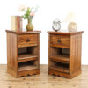 M-5864 Pair of Rustic Bedside Cabinets Penderyn Antiques (1)
