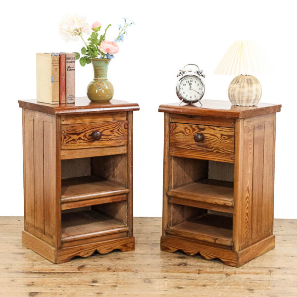 M-5864 Pair of Rustic Bedside Cabinets Penderyn Antiques (1)