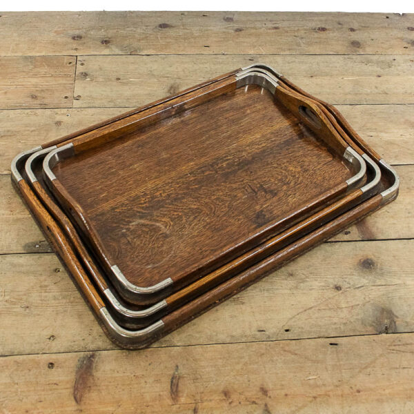 M-5864 Set of Three Antique Oak Trays Penderyn Antiques (2)