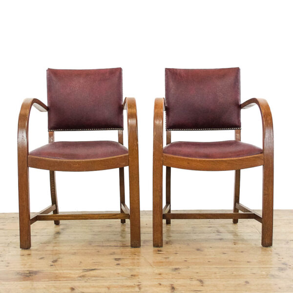 M-5894 Two Vintage Art Deco Armchairs Penderyn Antiques (2)