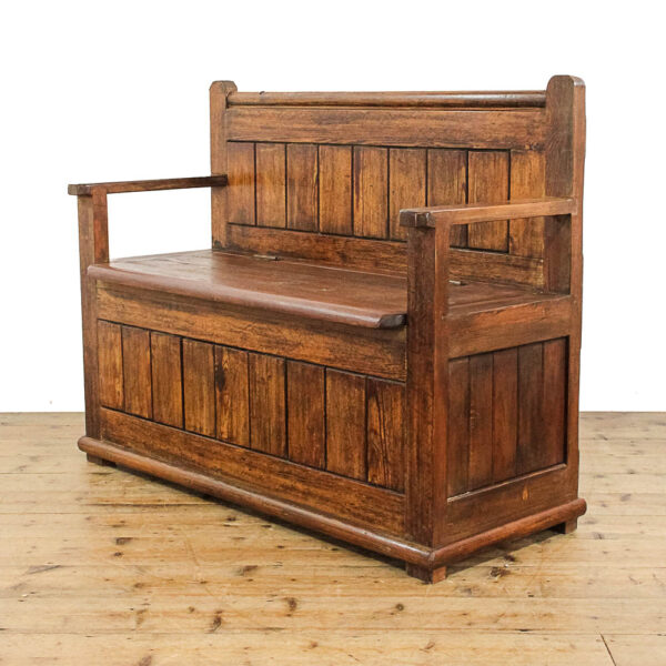 M-5895 Rustic Pine Settle Penderyn Antiques (1)
