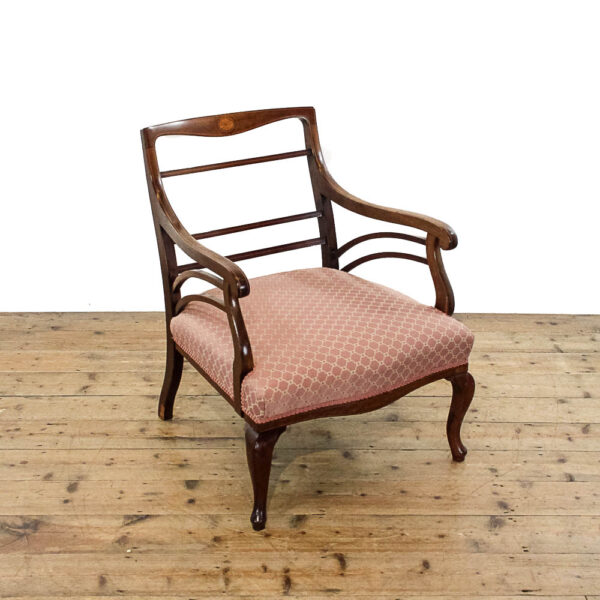M-5907 Antique Edwardian Mahogany Upholstered Armchair Penderyn Antiques (1)