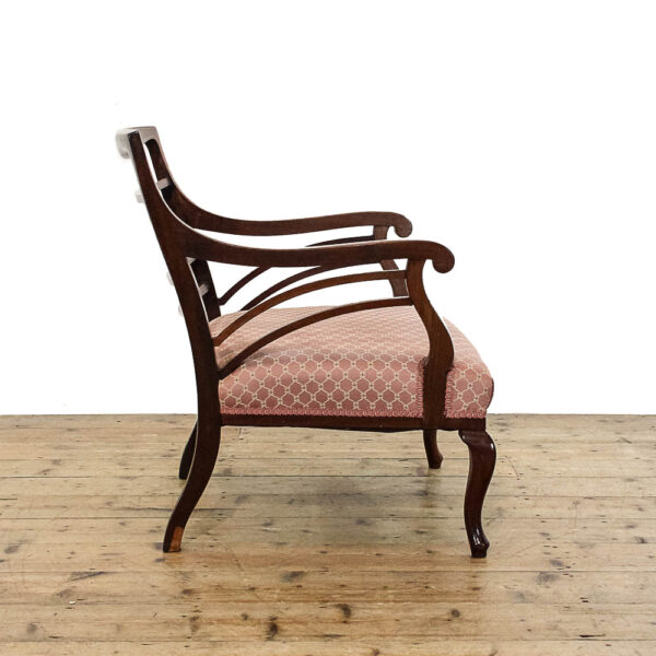 M-5907 Antique Edwardian Mahogany Upholstered Armchair Penderyn Antiques (4)