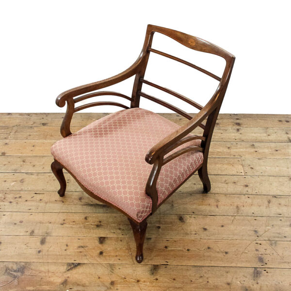 M-5907 Antique Edwardian Mahogany Upholstered Armchair Penderyn Antiques (5)