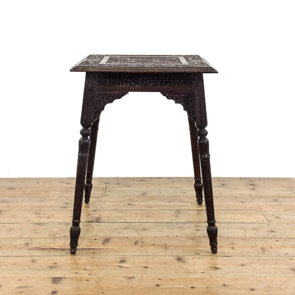 M-5909 Antique Anglo Indian Carved Side Table Penderyn Antiques (3)