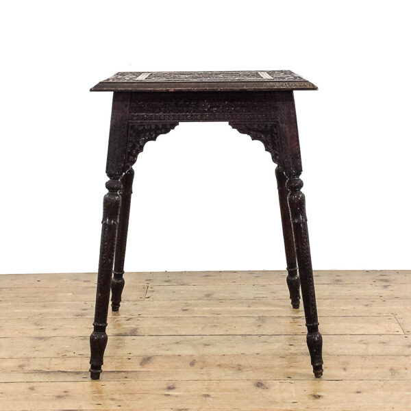 M-5909 Antique Anglo Indian Carved Side Table Penderyn Antiques (4)