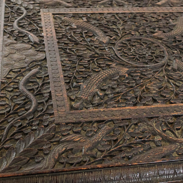 M-5909 Antique Anglo Indian Carved Side Table Penderyn Antiques (7)
