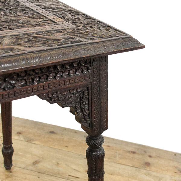M-5909 Antique Anglo Indian Carved Side Table Penderyn Antiques (8)