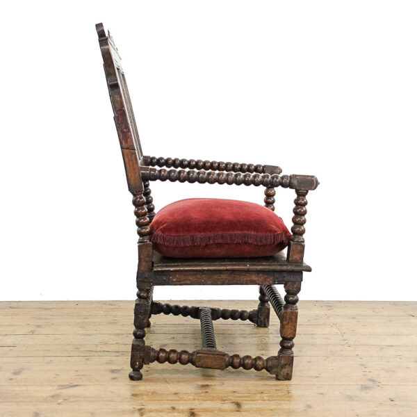 M-5911 Antique 18th Century Bobbin Oak Armchair Penderyn Antiques (3)