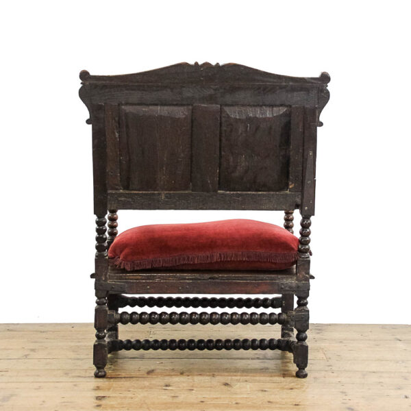 M-5911 Antique 18th Century Bobbin Oak Armchair Penderyn Antiques (4)