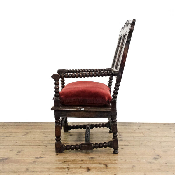 M-5911 Antique 18th Century Bobbin Oak Armchair Penderyn Antiques (6)