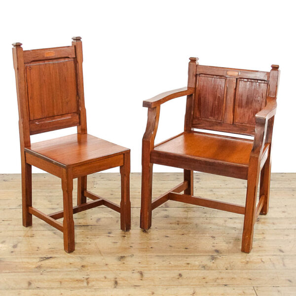 M-5915 Set of Seven Antique Church Chairs Penderyn Antiques (2)