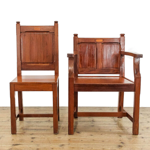 M-5915 Set of Seven Antique Church Chairs Penderyn Antiques (3)