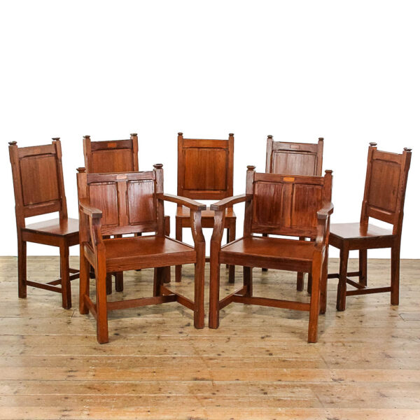 M-5915 Set of Seven Antique Church Chairs Penderyn Antiques (4)