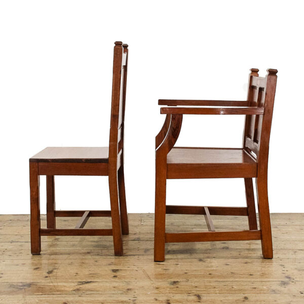 M-5915 Set of Seven Antique Church Chairs Penderyn Antiques (7)